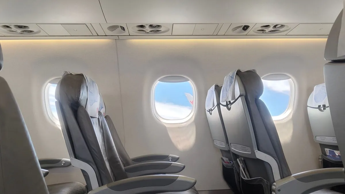 Book window seats in the rear cabin where cabin crew activity is minimal and you'll experience fewer disturbances throughout the flight