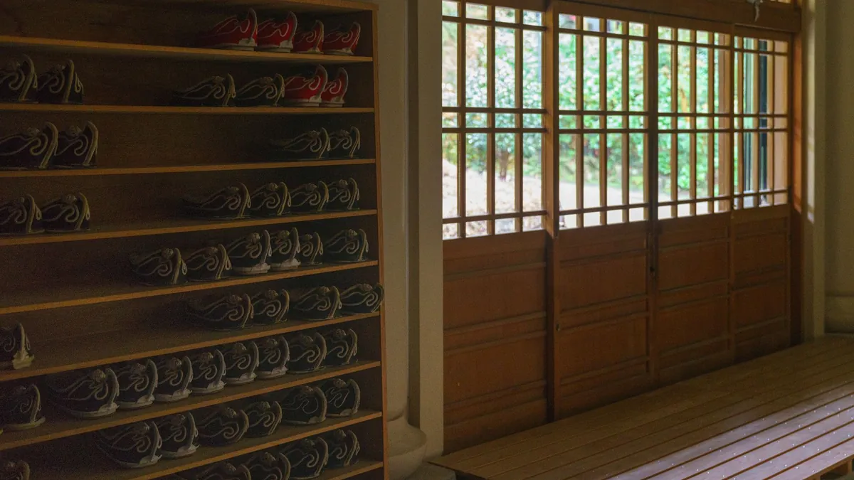 Follow Temple and Shrine Protocols by Removing Shoes and Bowing Respectfully